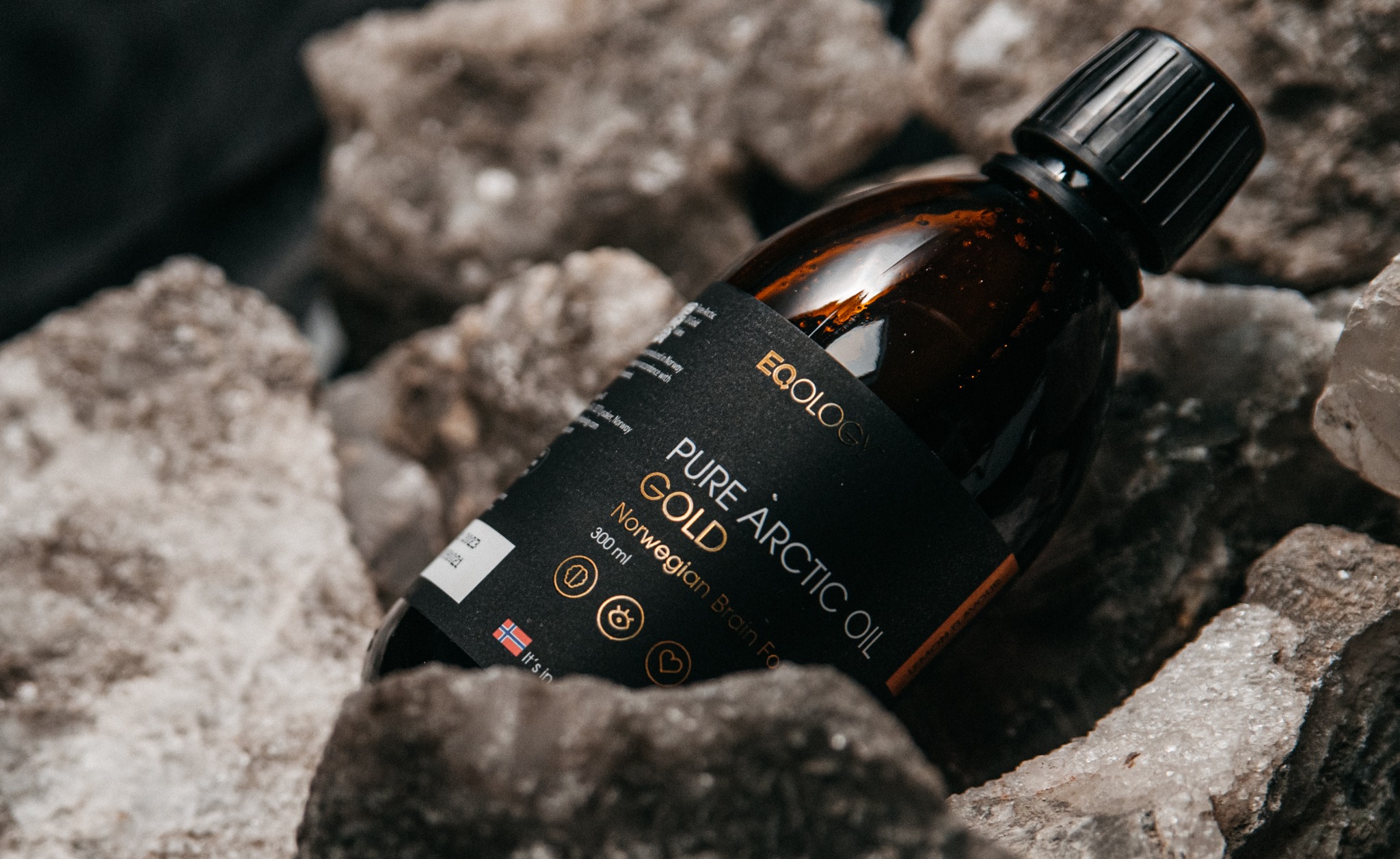 Fotografia produktowa — zbliżenie butelki Pure Arctic Oil — Fotogłos